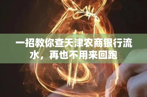 一招教你查天津农商银行流水，再也不用来回跑