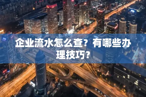 企业流水怎么查？有哪些办理技巧？